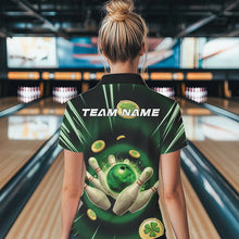 Load image into Gallery viewer, Custom Lucky Strike Saint Patricks Bowling Polo Team Shirts For Women, Green Bowling Shirt IPHW8583