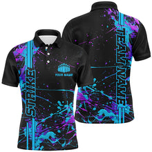 Load image into Gallery viewer, Custom Blue And Purple Strike Bowling Shirts For Men And Women, Camo Bowling Team Jerseys IPHW6426