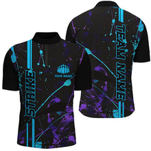 Load image into Gallery viewer, Custom Blue And Purple Strike Bowling Team Shirts, Camo Bowling League Unisex Jerseys IPHW6427