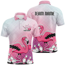 Load image into Gallery viewer, Pink And Purple Pastel Custom Funny Flamingo Bowling Shirts For Men, Cute Bowling Team Uniform IPHW7732