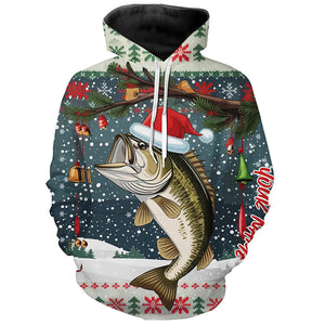 Custom Christmas Largemouth Bass Fishing Shirts, Xmas Bass Fishing Shirt For Men, Women And Kid IPHW7972