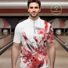 Load image into Gallery viewer, Custom Black And Red Men Bowling Team Shirts, Bowling League Shirt Bowlers Outfit IPHW10782
