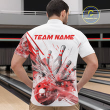 Load image into Gallery viewer, Custom Black And Red Men Bowling Team Shirts, Bowling League Shirt Bowlers Outfit IPHW10782