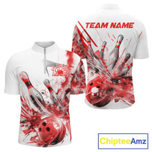 Load image into Gallery viewer, Custom Black And Red Men Bowling Team Shirts, Bowling League Shirt Bowlers Outfit IPHW10782