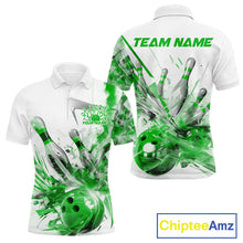 Load image into Gallery viewer, Custom Black And Green Men Bowling Team Shirts, Bowling League Shirt Bowlers Outfit IPHW10783