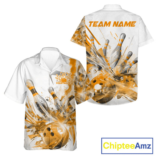 Custom Black And Yellow Men And Women Bowling Team Shirts, Bowling League Shirt Bowlers Outfit IPHW10784