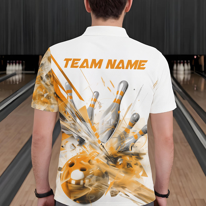 Custom Black And Yellow Men Bowling Team Shirts, Bowling League Shirt Bowlers Outfit IPHW10784