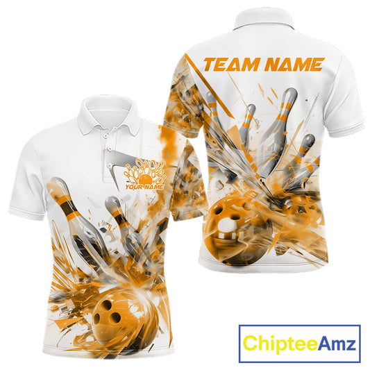 Custom Black And Yellow Men Bowling Team Shirts, Bowling League Shirt Bowlers Outfit IPHW10784