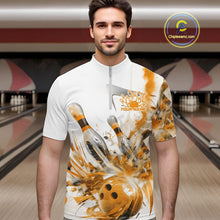 Load image into Gallery viewer, Custom Black And Yellow Men Bowling Team Shirts, Bowling League Shirt Bowlers Outfit IPHW10784
