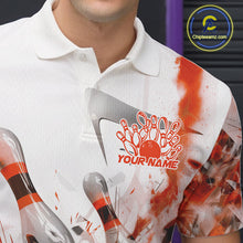 Load image into Gallery viewer, Custom Black And Orange Men Bowling Team Shirts, Bowling League Shirt Bowlers Outfit IPHW10785