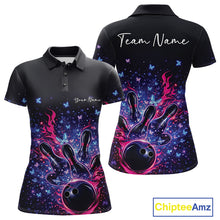 Load image into Gallery viewer, Custom Colorful Elegant Butterfly Bowling Women Polo Shirt, Flame Bowlers Jersey IPHW11012