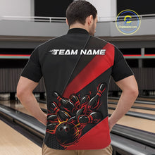 Load image into Gallery viewer, Custom Black And Red Flame Men Bowling Team Shirts, Bowling League Shirt Bowler Jerseys IPHW11290