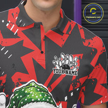 Load image into Gallery viewer, Custom Funny Christmas Bowling Men Polo Shirts, Crazy Bowling Ball Xmas Outfit IPHW10130