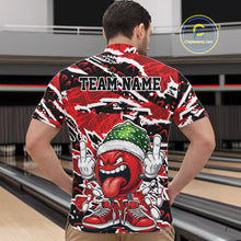 Load image into Gallery viewer, Custom Funny Christmas Bowling Men Quarter-Zip Shirts, Crazy Bowling Ball Xmas Outfit IPHW10131