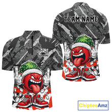 Load image into Gallery viewer, Custom Funny Christmas Bowling Men Quarter-Zip Shirts, Crazy Bowling Ball Xmas Outfit IPHW10134