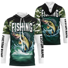 Load image into Gallery viewer, Camouflage Walleye Fishing Custom Long Sleeve Tournament Shirts, Fishing Gifts For Fisherman IPHW6629