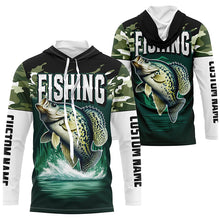 Load image into Gallery viewer, Camouflage Crappie Fishing Custom Long Sleeve Tournament Shirts, Fishing Gifts For Fisherman IPHW6630