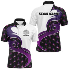 Load image into Gallery viewer, Customized Purple Flame Bowling Polo Shirts For Men, Bowling Team Shirts Outfit Bowling IPHW6972