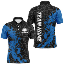 Load image into Gallery viewer, Black And Blue Customized Bowling Shirts For Men, Custom Bowling Jerseys Team Bowling Shirts IPHW6981
