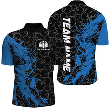 Load image into Gallery viewer, Black And Blue Customized Bowling Shirts For Men, Custom Bowling Jerseys Team Bowling Shirts IPHW6981