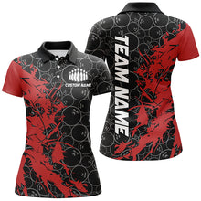 Load image into Gallery viewer, Black And Red Customized Bowling Shirts For Women, Bowling Jerseys Team Bowling Shirts IPHW6982