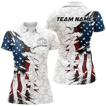 Load image into Gallery viewer, Vintage American Flag Custom Patriotic Bowling Shirts For Women, Outfits Bowling IPHW6984