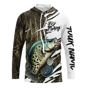 Crappie Fishing Custom Camo Long Sleeve Fishing Shirts, Crappie Fishing Tournament Apparel IPHW7195