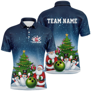 Custom Christmas Bowling Shirts For Men, Funny Santa Xmas Bowling Tournament Shirt Bowler Gift IPHW7977