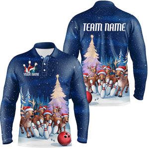 Custom Funny Christmas Reindeer Bowling Shirts For Men, Xmas Bowling Outfit Bowler Gifts IPHW7978