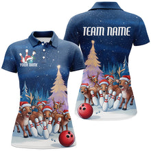 Load image into Gallery viewer, Custom Funny Christmas Reindeer Bowling Shirts For Women, Xmas Bowling Outfit Bowler Gifts IPHW7978