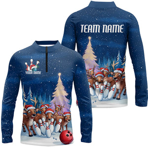 Custom Funny Christmas Reindeer Bowling Shirts For Men, Xmas Bowling Outfit Bowler Gifts IPHW7978