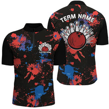 Load image into Gallery viewer, Red White And Blue Colors Camo Custom Men And Women Bowling Team Shirts Bowler Outfits IPHW6471