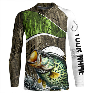 Personalized Crappie Fishing Camo Long Sleeve Fishing Shirts, Crappie Fishing Jerseys IPHW7200