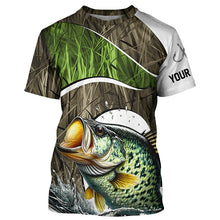 Load image into Gallery viewer, Personalized Crappie Fishing Camo Long Sleeve Fishing Shirts, Crappie Fishing Jerseys IPHW7200