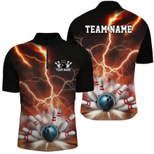 Load image into Gallery viewer, Red Thunder Lightning Custom Bowling Shirts For Men, Bowling League Shirts Bowling Team Jersey IPHW7536