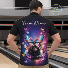 Load image into Gallery viewer, Custom Colorful Butterfly Bowling Men Quarter-Zip Shirt, Bowling Tournament Team Shirt IPHW11031