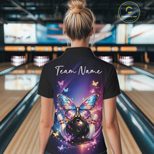 Load image into Gallery viewer, Custom Colorful Butterfly Bowling Women Quarter-Zip Shirt, Bowling Tournament Team Shirt IPHW11031