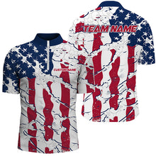 Load image into Gallery viewer, Bowling Ball Pattern American Flag Custom Unisex Bowling Team Shirts, Patriotic Bowling Jerseys IPHW6493