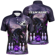 Load image into Gallery viewer, Custom Purple Dragon Bowling Shirts For Men, Bowling Team Shirt Bowler Outfit Uniform IPHW7986