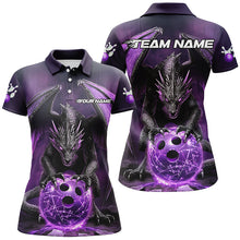 Load image into Gallery viewer, Custom Purple Dragon Bowling Team Shirts For Women, Bowling Tournament Bowler Uniform IPHW7987