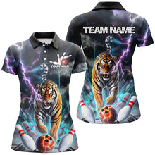 Load image into Gallery viewer, Custom Colorful Thunder Lightning Tiger Ladies Bowling Team Shirts, Bowling League Shirt IPHW7997