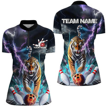 Load image into Gallery viewer, Custom Colorful Thunder Lightning Tiger Ladies Bowling Team Shirts, Bowling League Shirt IPHW7997