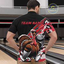 Load image into Gallery viewer, Custom Red Camo Funny Turkey Bowling Team Shirt For Men, Turkey Bowling Jerseys IPHW10550