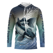 Load image into Gallery viewer, Personalized Catfish Fishing Jerseys, Catfish Long Sleeve Tournament Fishing Shirts IPHW7015