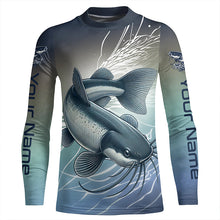 Load image into Gallery viewer, Personalized Catfish Fishing Jerseys, Catfish Long Sleeve Tournament Fishing Shirts IPHW7015