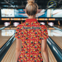 Load image into Gallery viewer, Custom Cute Ginger Tabby Cat Bowling Women Quarter-Zip Shirts, Cat Bowling Team Shirt IPHW10305