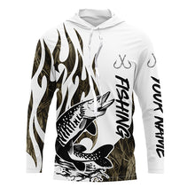 Load image into Gallery viewer, Musky Fishing Camo Tattoo Custom Long Sleeve Fishing Shirts, Muskie Tournament Fishing Shirt IPHW6540