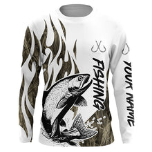 Load image into Gallery viewer, Rainbow Trout Fishing Camo Tattoo Custom Long Sleeve Fishing Shirts, Trout Tournament Fishing Shirt IPHW6542