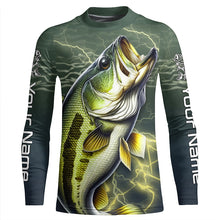 Load image into Gallery viewer, Personalized Bass Fishing Jerseys, Largemouth Bass Long Sleeve Tournament Fishing Shirts IPHW4724