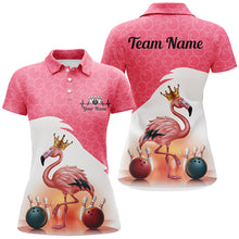 Load image into Gallery viewer, Flamingo Pink Bowling Ball Pattern Custom Team Shirts For Women, Bowlers Jerseys IPHW6694